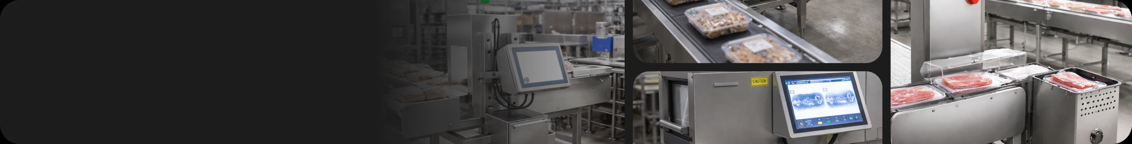 Food inspection conveyor line with automated weighing system, metal detection and X-ray scanning and inspection systems