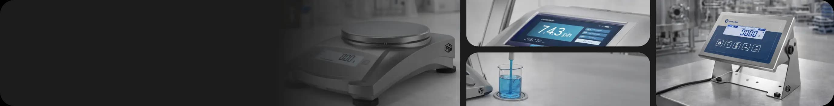 Weighing and measurement equipment including analytical balances, pH meters and industrial process weighing indicators